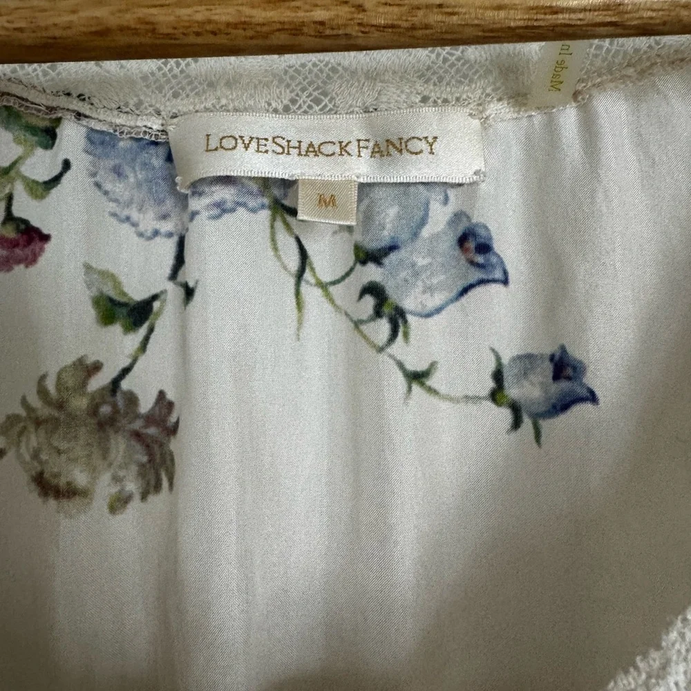 Gorgeous LoveShackFancy SILK Romantic Floral Print Midi Dress Ultra Feminine - Picture 2 of 3